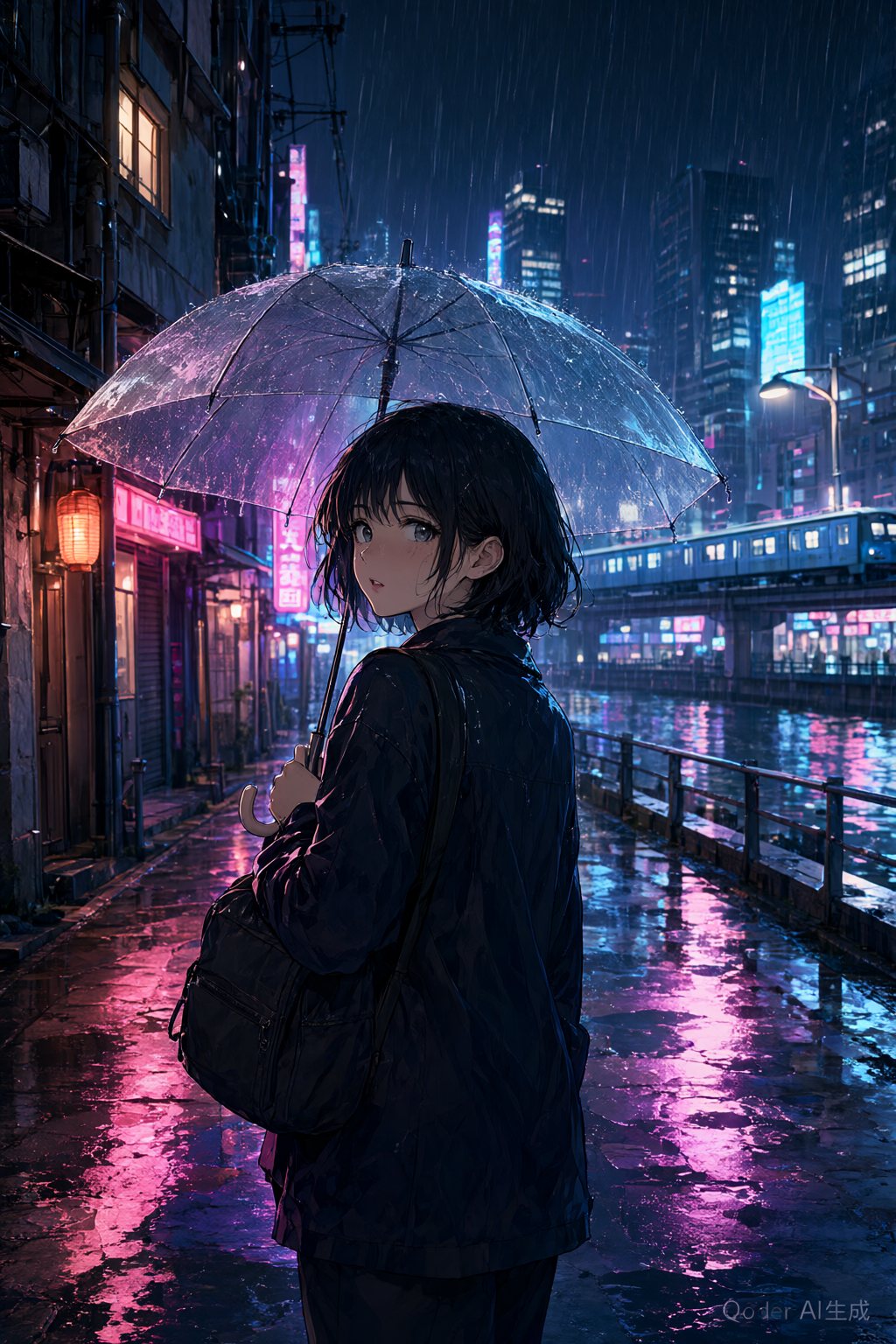 雨落在霓虹尽头